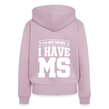 Sensibilisation à la sclérose en plaques - Sweat à capuche zippé Premium bio Femme - rose poudré - Dos - Julia (174cm)