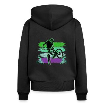 Unnamed Project 64 - Women's Premium Organic Zip Hoodie - black - Back - Julia (174cm)