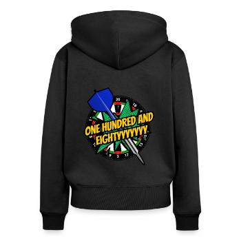 Dart 180! Dartfans - Dartspieler - Darts Geschenke - Frauen Premium Bio Zip Hoodie - Schwarz - Hinten - Julia (174cm)