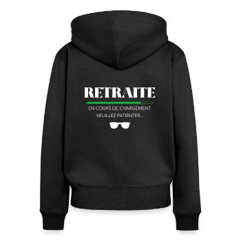 Retraite en cours de chargement - Sweat à capuche zippé Premium bio Femme - noir - Dos - Julia (174cm)