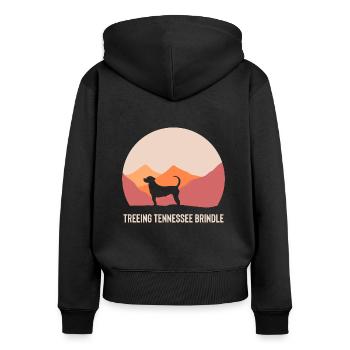Treeing Tennessee Brindle - Frauen Premium Bio Zip Hoodie - Schwarz - Hinten - Julia (174cm)