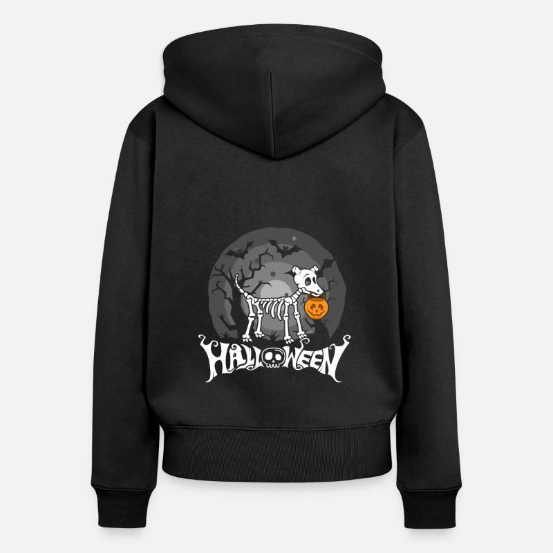 Halloween Hund süßes oder Saueres - Frauen Premium Bio Zip Hoodie - Schwarz