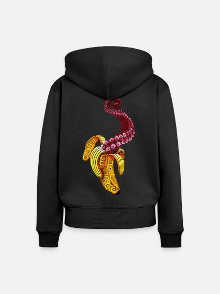 Wirbelnde Mutant-Banane - Frauen Premium Bio Zip Hoodie - Schwarz