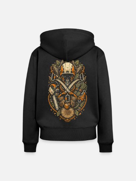 Baumpfleger Baumpflege - Frauen Premium Bio Zip Hoodie - Schwarz
