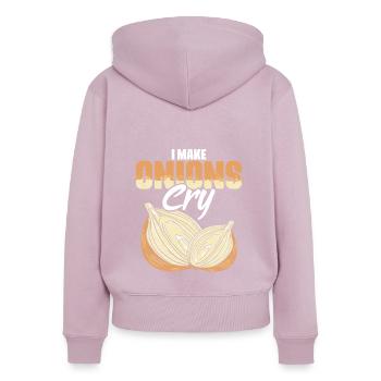 I Make Onions Cry Lustiger Kochkunst-Humor für - Frauen Premium Bio Zip Hoodie - Altrosa - Hinten - Julia (174cm)