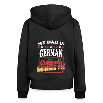 Lustiger Deutschland Deutschland Papa Stolz für - Frauen Premium Bio Zip Hoodie - Schwarz - Hinten - Julia (174cm)