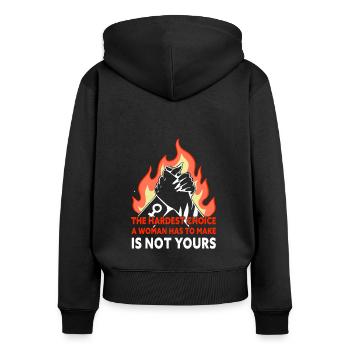 Feminist Hardest Choice Feminism - Frauen Premium Bio Zip Hoodie - Schwarz - Hinten - Julia (174cm)