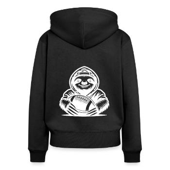 Sloth Quarterback Football américain - Sweat à capuche zippé Premium bio Femme - noir - Dos - Julia (174cm)