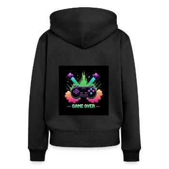 Controller Gaming Gaming Play Gift Gamer - Women's Premium Organic Zip Hoodie - black - Back - Julia (174cm)