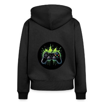 Controller Gaming Gaming Play Gift Gamer - Women's Premium Organic Zip Hoodie - black - Back - Julia (174cm)