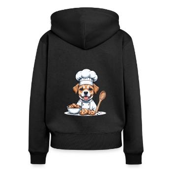 Dog Chef Dog Friends Gift Cookie Cookies - Women's Premium Organic Zip Hoodie - black - Back - Julia (174cm)