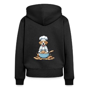 Dog Chef Dog Friends Gift Cookie Cookies - Women's Premium Organic Zip Hoodie - black - Back - Julia (174cm)