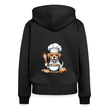 Dog Chef Dog Friends Gift Cookie Cookies - Women's Premium Organic Zip Hoodie - black - Back - Julia (174cm)