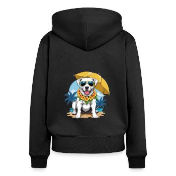 Vacances pour chiens Vacances pour chiens Île d’Hawaï Mer - Sweat à capuche zippé Premium bio Femme - noir - Dos - Julia (174cm)