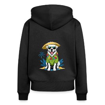 Vacances pour chiens Vacances pour chiens Île d’Hawaï Mer - Sweat à capuche zippé Premium bio Femme - noir - Dos - Julia (174cm)