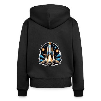 Bitcoin Crypto Crypto to the Moon Gift - Women's Premium Organic Zip Hoodie - black - Back - Julia (174cm)