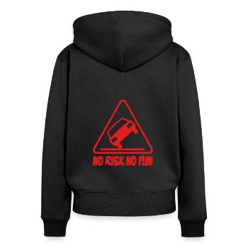 Pas de risque pas de plaisir drôle cadeau tuning voiture - Sweat à capuche zippé Premium bio Femme - noir - Dos - Julia (174cm)