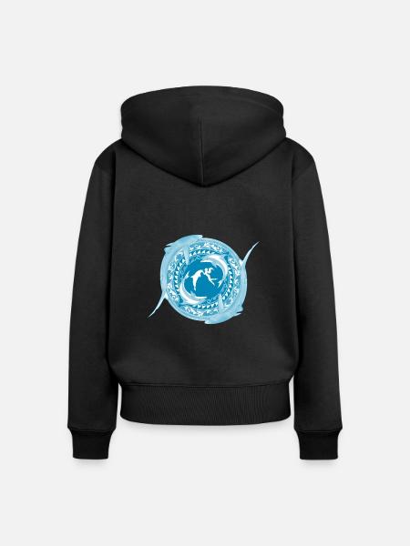 Tochter von Poseidon - Frauen Premium Bio Zip Hoodie - Schwarz