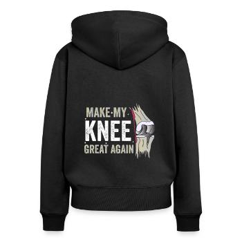 Retour du genou : Rendre mon genou à nouveau grand - Sweat à capuche zippé Premium bio Femme - noir - Dos - Julia (174cm)