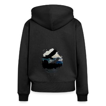 nature, nature, aigle, montagnes, montagnes, paysage, montagne - Sweat à capuche zippé Premium bio Femme - noir - Dos - Julia (174cm)