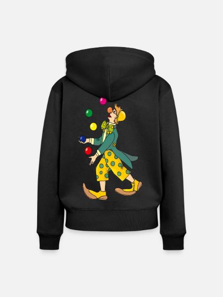 Jébé der Jongleur-Clown - Frauen Premium Bio Zip Hoodie - Schwarz