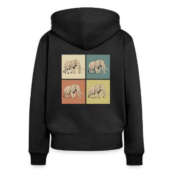 Pop Art Elephant - Women's Premium Organic Zip Hoodie - black - Back - Julia (174cm)