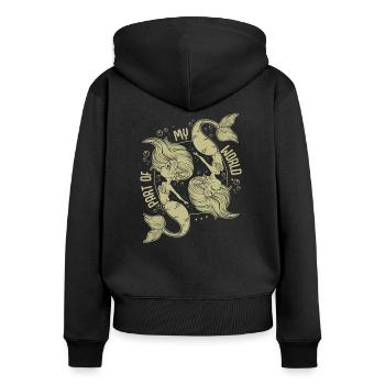 Meerjungfrauen - Frauen Premium Bio Zip Hoodie - Schwarz - Hinten - Julia (174cm)