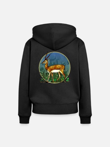 Antilope - Frauen Premium Bio Zip Hoodie - Schwarz