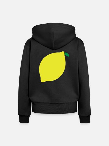 Zitrone Illustration Geschenkidee - Frauen Premium Bio Zip Hoodie - Schwarz