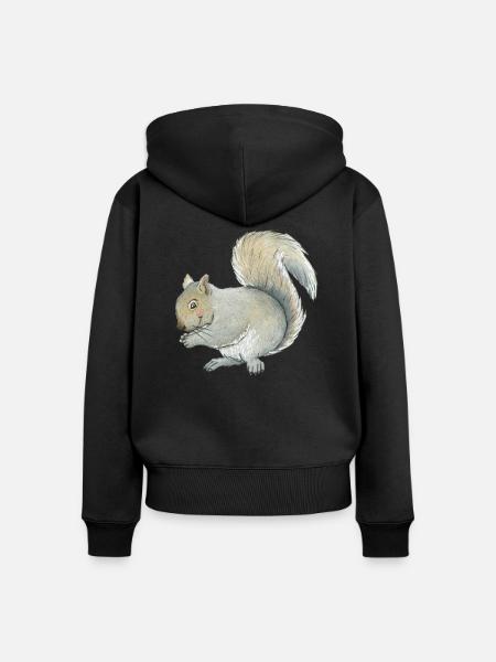 Grauhörnchen - Frauen Premium Bio Zip Hoodie - Schwarz