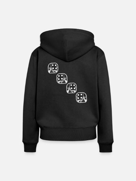 boardgame chess backgammon game night - Frauen Premium Bio Zip Hoodie - Schwarz