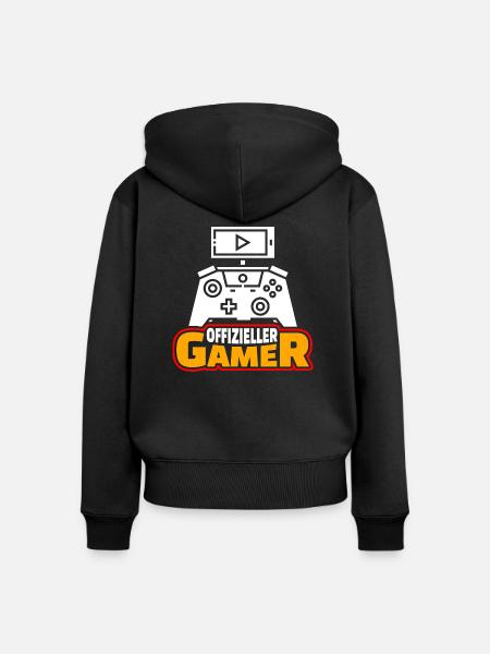Offizieller Gamer - Frauen Premium Bio Zip Hoodie - Schwarz