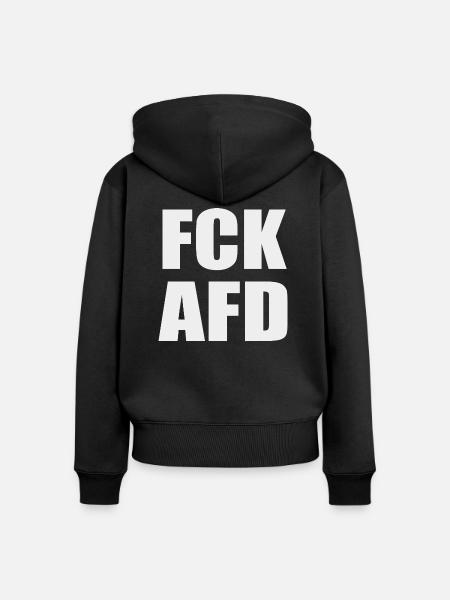 #FCKAFD - Frauen Premium Bio Zip Hoodie - Schwarz