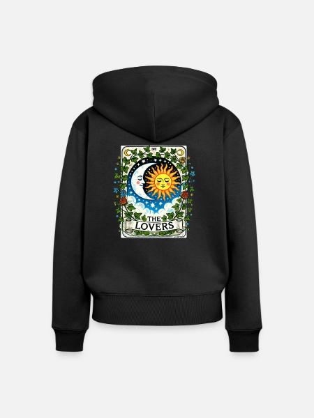Das Tarot der Liebenden - Frauen Premium Bio Zip Hoodie - Schwarz