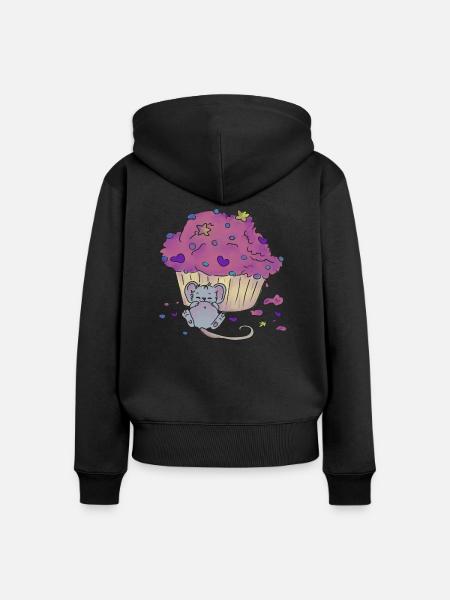Cupcake - Frauen Premium Bio Zip Hoodie - Schwarz