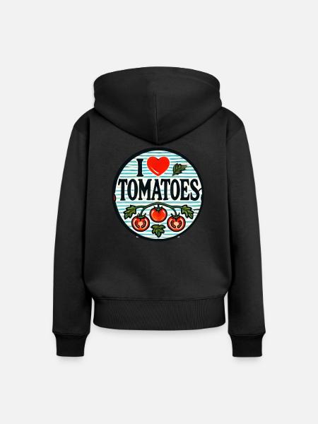 Ich liebe Tomaten - Frauen Premium Bio Zip Hoodie - Schwarz