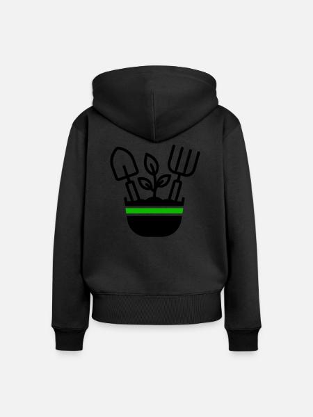 Gartenarbeit Gärtner Symbol - Frauen Premium Bio Zip Hoodie - Schwarz