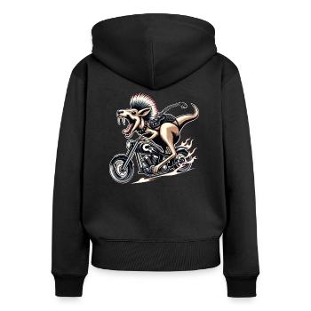Motorcycle Kangaroo Punk Adventure - Women's Premium Organic Zip Hoodie - black - Back - Julia (174cm)