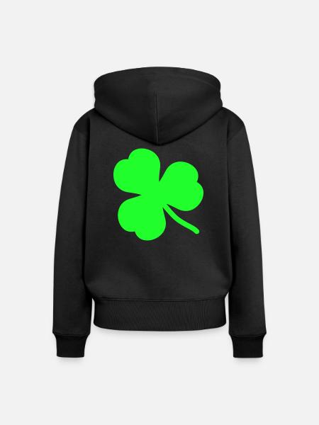 kleeblatt_2 - Frauen Premium Bio Zip Hoodie - Schwarz