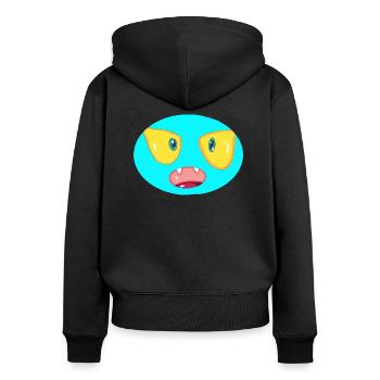 Monster - Frauen Premium Bio Zip Hoodie - Schwarz - Hinten - Julia (174cm)