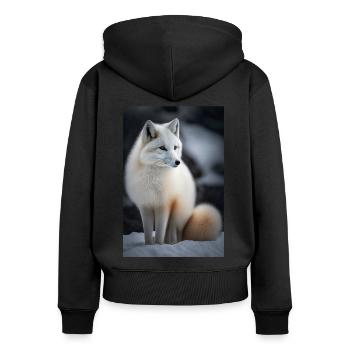 Arctic fox - Women's Premium Organic Zip Hoodie - black - Back - Julia (174cm)