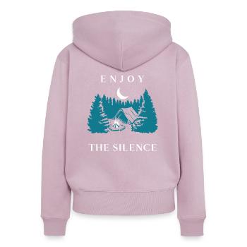Enjoy The Silence - Women's Premium Organic Zip Hoodie - dusky pink - Back - Julia (174cm)