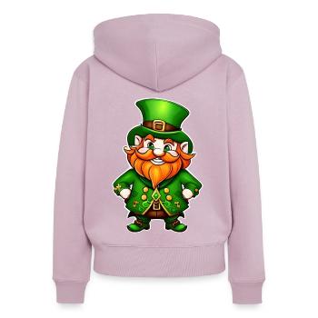 Saint Patrick’s Day Irish Leprechaun Leprechaun Imp - Sweat à capuche zippé Premium bio Femme - rose poudré - Dos - Julia (174cm)