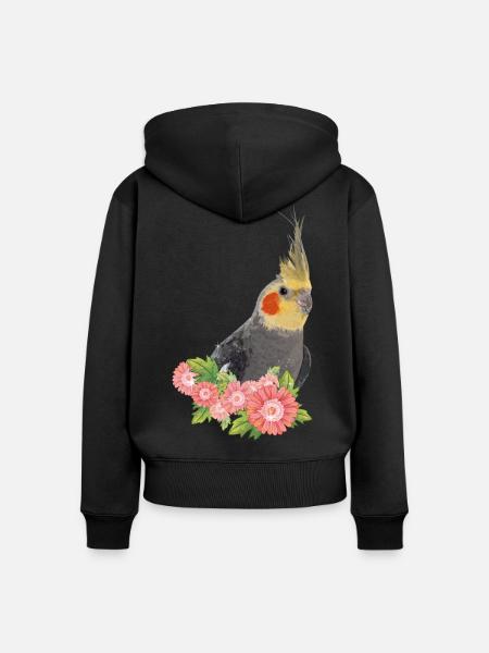 Nymphenkakadu - Frauen Premium Bio Zip Hoodie - Schwarz