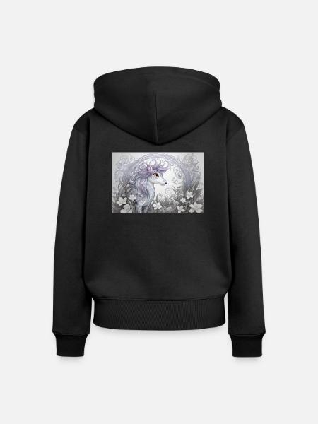 Mystisches Tier 16 - Frauen Premium Bio Zip Hoodie - Schwarz