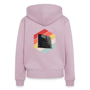 Diskette Floppy Disk - Frauen Premium Bio Zip Hoodie - Altrosa - Hinten - Julia (174cm)