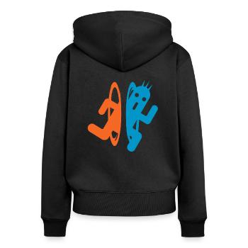 Portails et 1000 aiguilles - Sweat à capuche zippé Premium bio Femme - noir - Dos - Julia (174cm)