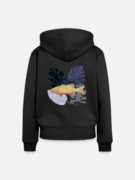 Tropen Fisch - Frauen Premium Bio Zip Hoodie - Schwarz