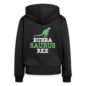 Bubba Saurus Rex - Frauen Premium Bio Zip Hoodie - Schwarz - Hinten - Julia (174cm)
