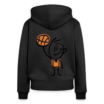 Figurine de basket-ball - Sweat à capuche zippé Premium bio Femme - noir - Dos - Julia (174cm)